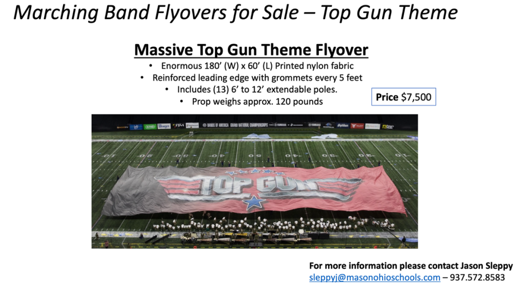 Marching Band Top Gun Flyover for Sale banner